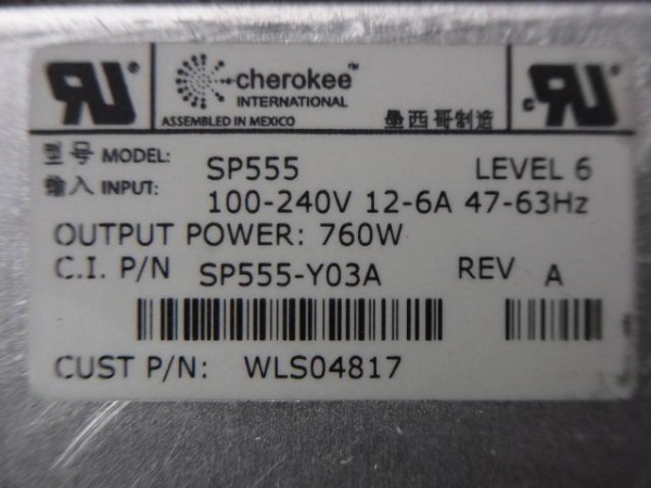 #SUN Fire V40Z 760W power supply 300-1953-01/SP555-Y03A (PS149)