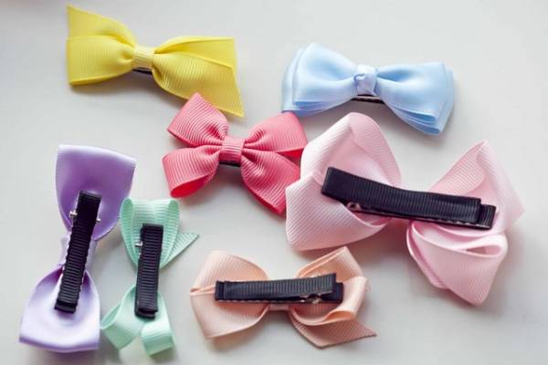 Hello. week.ma Caro n. hair clip set * baby ribbon 