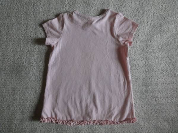 H&M 86 розовый * оборка короткий рукав футболка 