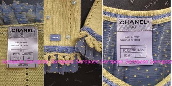 *05C Chanel CHANEL small flower & polka dot. pretty cashmere .. twin set 40