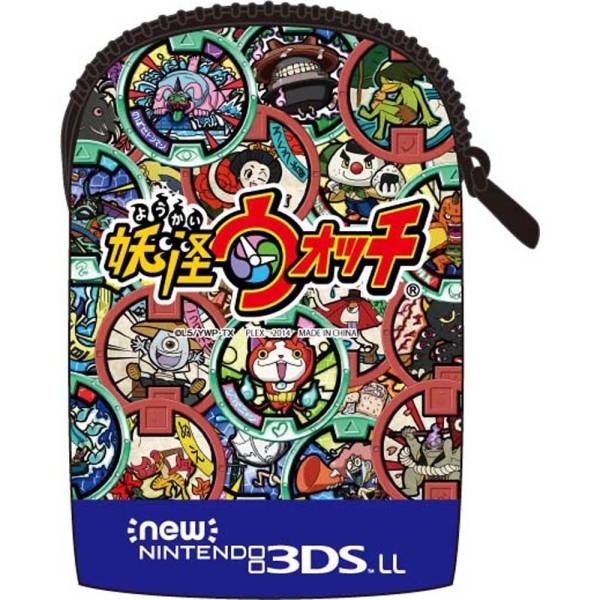* free shipping *new 3DSLL etc. correspondence Zip attaching soft pouch Yo-kai Watch * softly . cushioning properties. exist neoprene material * medal pattern blue YW-21B