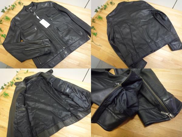  unused tag attaching *VERSACE CLASSIC bell search leather jacket 48