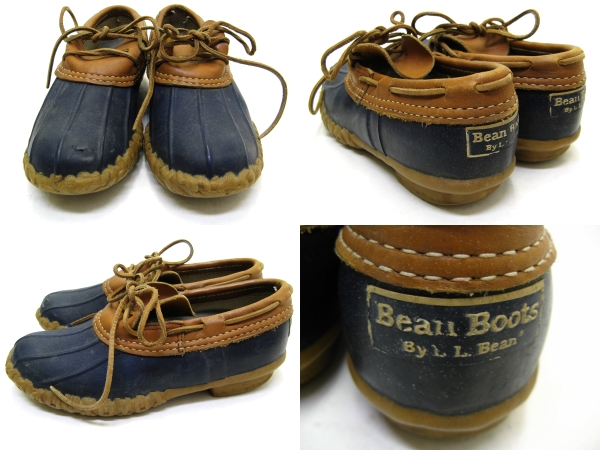 VINTAGE【L.L.Bean】LLビーン ブーツ ローカット紺/茶　ビーンブーツ　MADE IN USA★ ガムシュー LS ローファー vintage_画像2