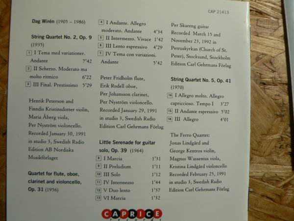輸入盤CD ヴィレーン:フルートのため弦楽四重奏第2番_画像2