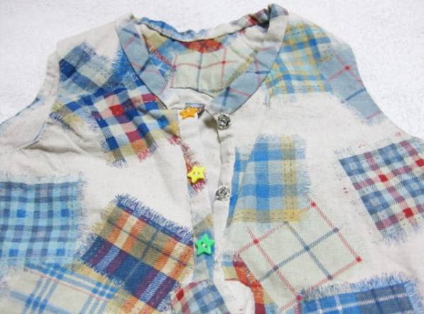 90㎝位 ワンピース ノースリーブ スナップ グレージュ ベージュグレー ハンドメイド