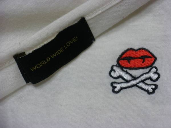 WORLD WIDE LOVE! ワールドワイドラブ! クロスボーン 唇 ロンT