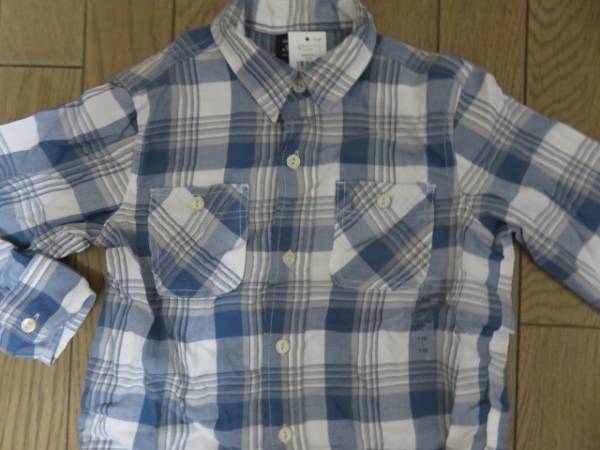 【新品】GAP Kidsチェック長(zhǎng)袖シャツ　綿１００％　１１０