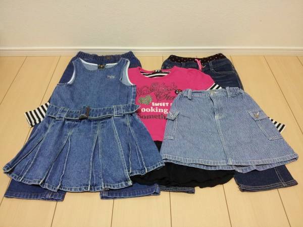 良品中古!!★子ども服 女の子向け 女子向け子供服 スカート ズボン ワンピースなど まとめて5點(diǎn)セット★サイズ110 まとめ売り★eaB 1點(diǎn)含む