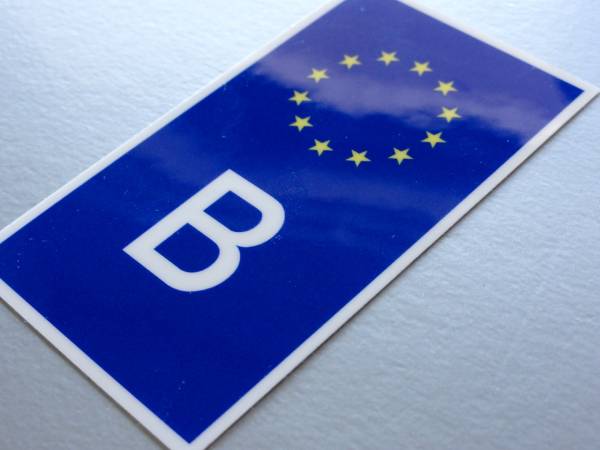 u■ベルギーB ステッカー2枚set■国旗ビークルID 海外旅行 ヨーロッパ ユーロ EU(1_画像1