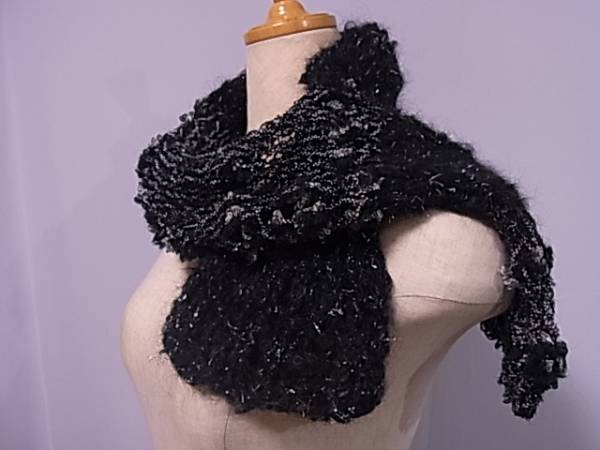 * ручная работа * стиль ручной вязки шерсть muffler чёрный ламе ввод 