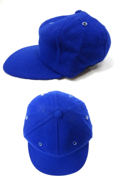  Vintage редкий неиспользуемый товар 40S 50S шерсть Baseball колпак синий голубой XS редкость шляпа шляпа бейсбол одиночный однотонная ткань Union билет 