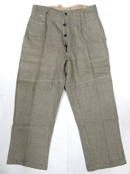  Vintage japa needs military 40S Japan army Army wool pants rare moss color green gray interim color rare mania size W32 50S