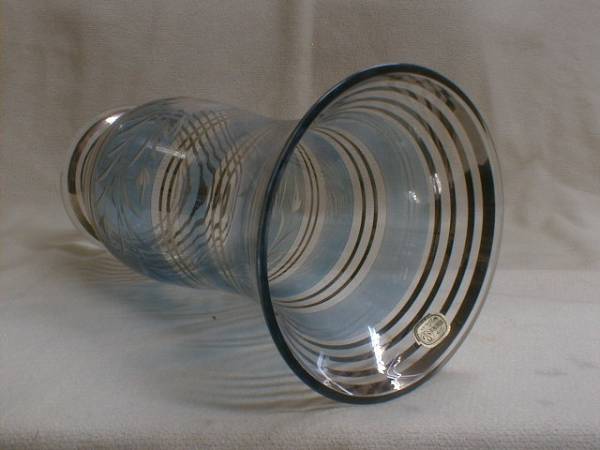 チェコ製 BOHEMIA ボヘミア　ひまわり彫刻　26cm ガラス飾り花瓶_画像2