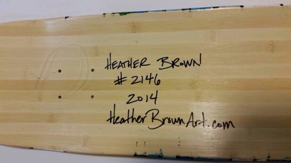 世界に1枚【Heather Brown】2014ヘザーブラウン真作原画直筆サイン入りスケードボード MuuMuuHeaven Hawaii ハワイ カイルア_直筆サイン