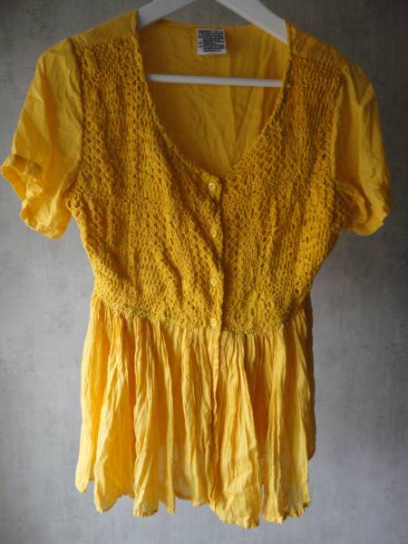 *70s Vintage France Margiela yellow cut and sewn 