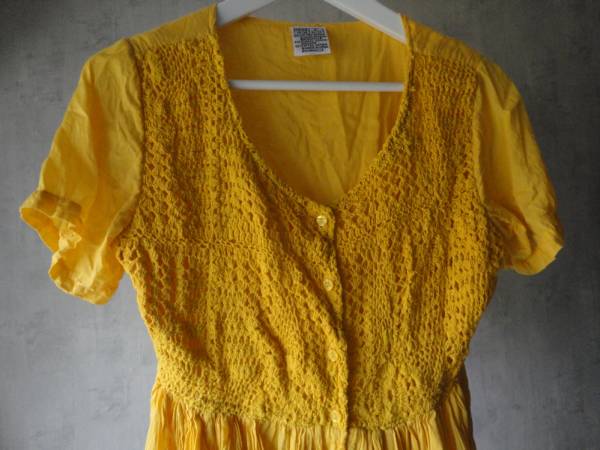 *70s Vintage France Margiela yellow cut and sewn 