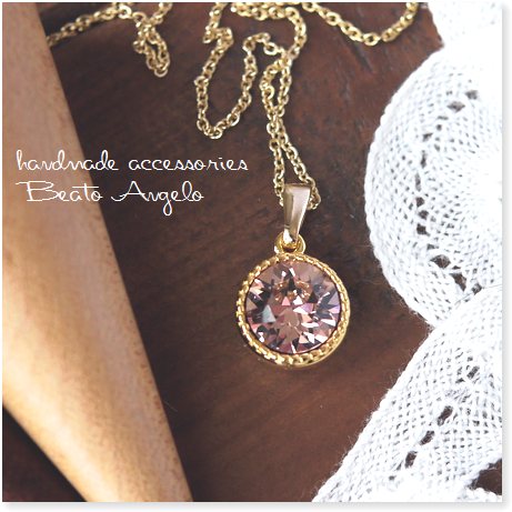 **+angelo+ Swarovski 1088. колье (n-025) Vintage rose G один шарик простой розовый 