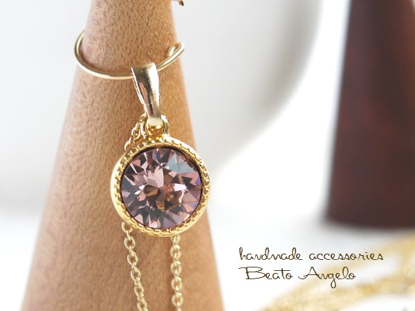 **+angelo+ Swarovski 1088. колье (n-025) Vintage rose G один шарик простой розовый 