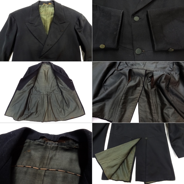  Vintage редкий 1900S~1920S Victoria n шерсть sak tailored jacket пальто редкость черный чёрный античный кромка карман 