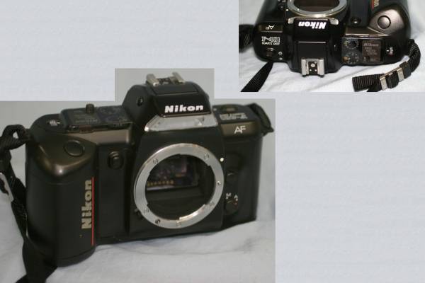 ニコン初期型AFカメラF401QD液漏れのためジャンク品　□F-7_画像1