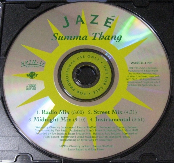 ★CDS★Jaze/Summa Thang (Remix)★PROMO★レア★Midnight Mix★Street Mix★Summer Thing★CD SINGLE★シングル★_画像1