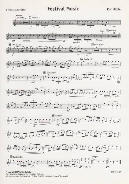 吹奏楽楽譜/K.Gable:フェスティバルミュージック/試聴可/18000円_画像3