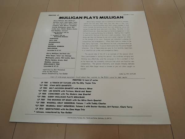 Mulligan plays Mulligan / Gerry Mulligan [Analog]_画像2