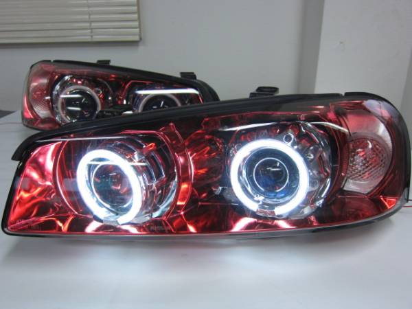 お預かり加工　R34　GT-R アクリル　LED ライト加工_レッドメッキ　V36ツイン