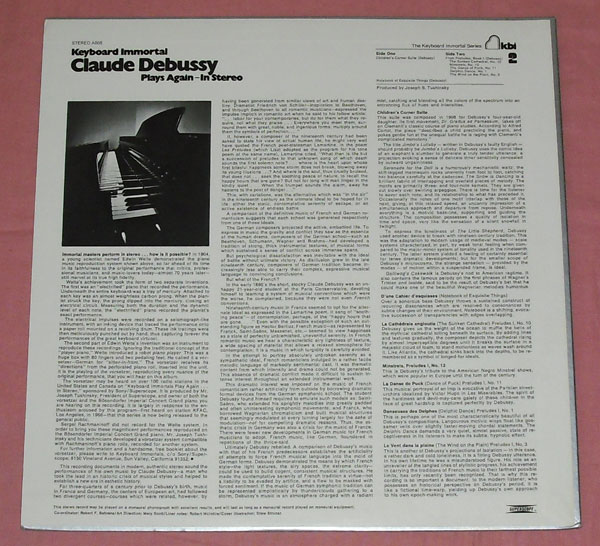 ◆レコード(LP)◆【復刻音源】[Keyboard Immortal Claude Debussy Plays Again - In Stereo] 美品◆_画像2