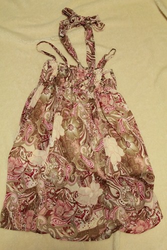 * several times put on!4WAYpeiz Lee pattern Cami dress pink series size М/used*