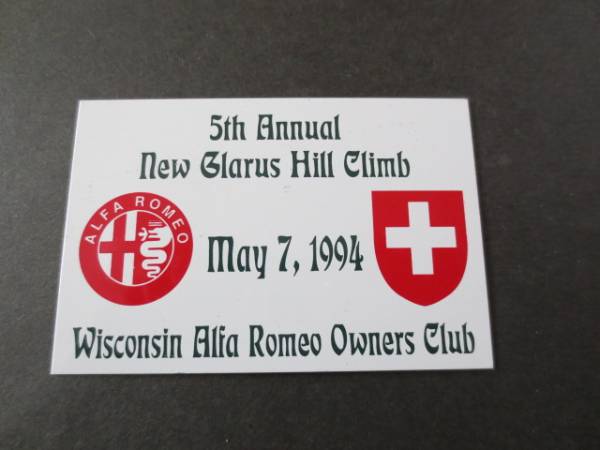  last. 1 sheets.! 1994 year Alpha Romeo owner's Club metal plate *alfa