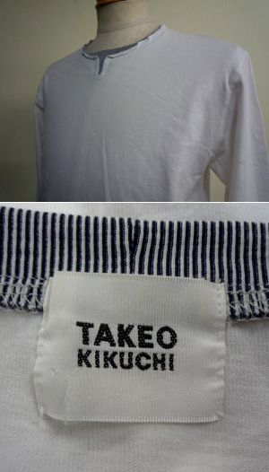 ◆ タケオキクチ 長袖Ｔシャツ 白 サイズ３ 綿 ◆の画像3