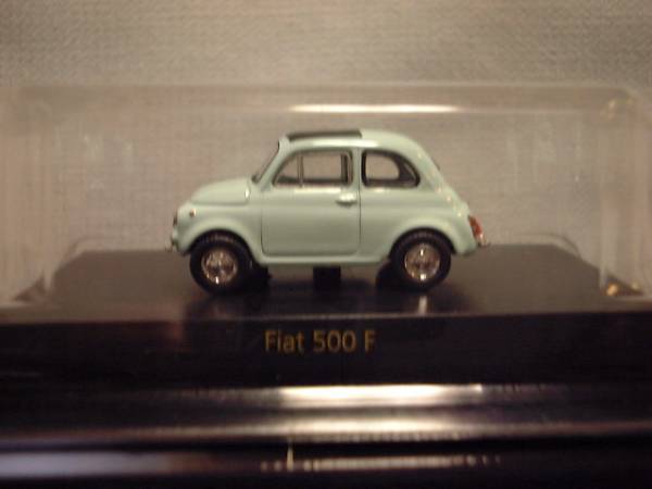 サンクス　京商　フィアット　fiat　500F＜水色＞　1/64_画像1