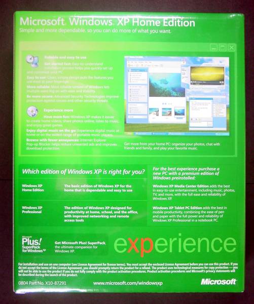 164】 4988648290921 Microsoft Windows XP Home SP2 English 164】 4988648290921 Microsoft Windows XP Home SP2 English