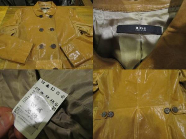 黒タグ！ヒューゴボス HUGOBOSS ラムレザージャケット38