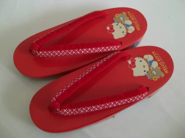 ★女の子用?１９．５ｃｍ?ゲタ?ハローキティ?赤★