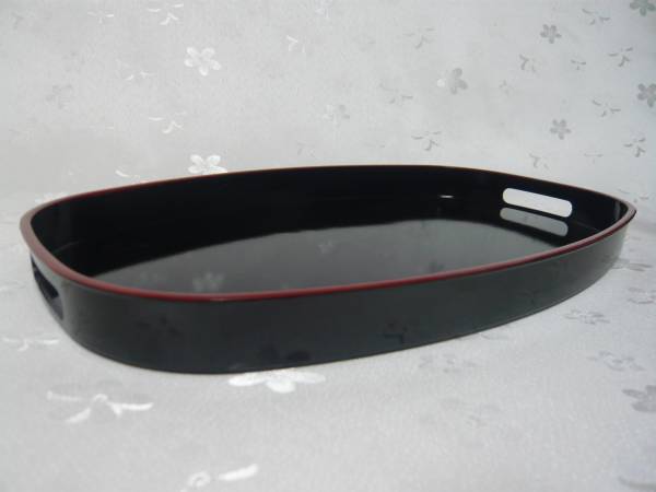 *USED美品★盆★お盆?トレー◆プラスチック制?和物★35cm★327