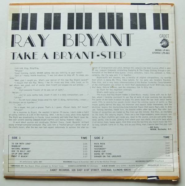 ◆ RAY BRYANT / Take A Bryant Step ◆ Cadet LPS-801 ◆ W_画像2