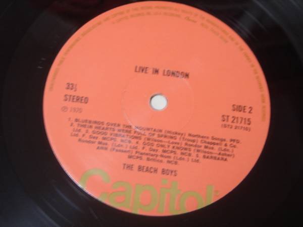 LPレコード★ビーチ・ボーイズ（THE BEACH BOYS）『Live In London』1970年★Darlin'、Sloop John B.、California Girls、Good Vibrations_画像3