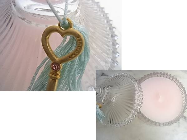  new goods candle * glass. inserting thing * Heart. key pink rhinestone 
