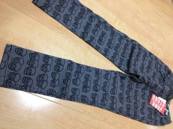 新品JUNKSTORE完売ドクロ総柄パンツ120スカルチャビー ジャンクストアbreezeブリーズ
