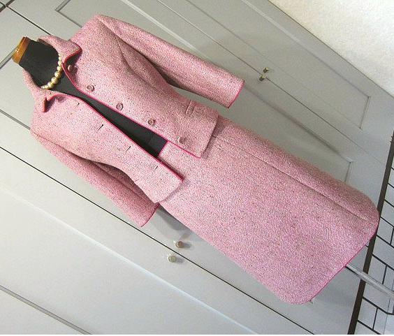 オールドイングランド スカートスーツ シルク・ウールツイード　裏キュプラ　日本製　送料無料