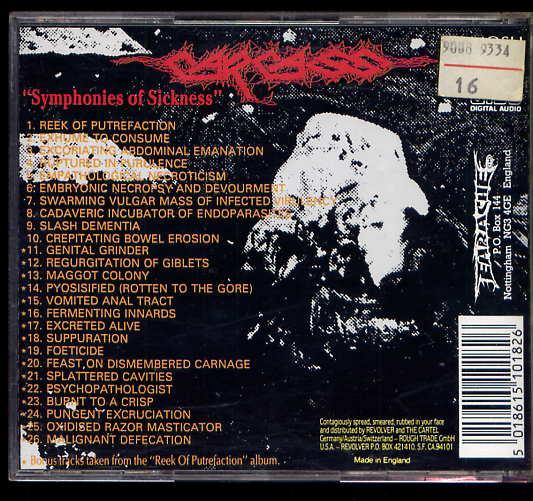 carcass/symphonies of sickness orig 89 cd thrash_画像2