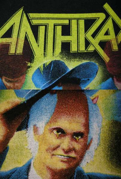 ANTHRAX Anne слаксы 80s VINTAGE неиспользуемый товар Vintage очень большой огромный нашивка задний patch 