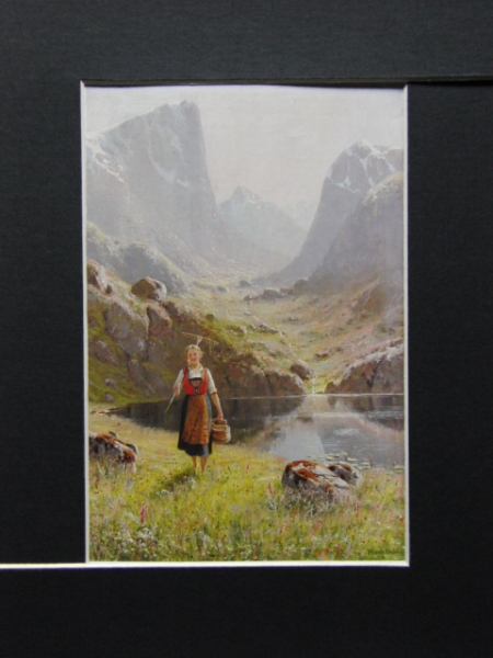 うのにもお得な情報満載！ H・Dahl、Morning fjord、希少画集より、新品額装付 the by 自然、風景画