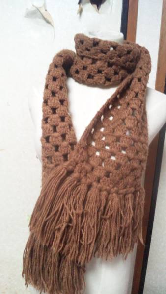 * free shipping * COCUE/ Cocue ... braided wool muffler ground thickness 