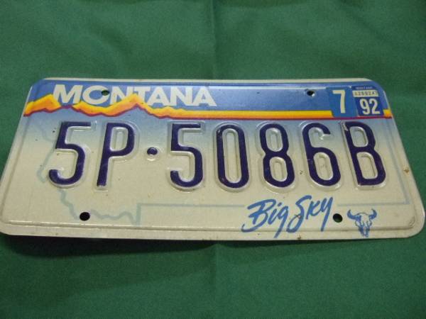  America. genuine article. number plate montana5P.5086B