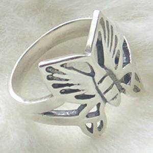 シルバーリング 蝶の指輪 サイズ10号 透かし蝶 蝶 ラッキーモチーフ シルバー925 銀 シルバーアクセサリー_蝶の指輪 透かし