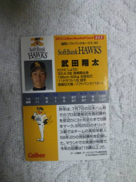  Calbee Professional Baseball chip s2013 1 052 Takeda sho futoshi 