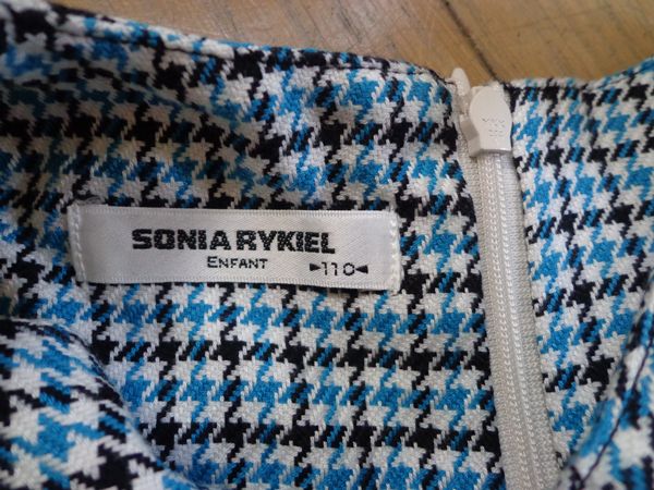 Sonia Rykiel * бледно-голубой проверка модный джемпер юбка *110